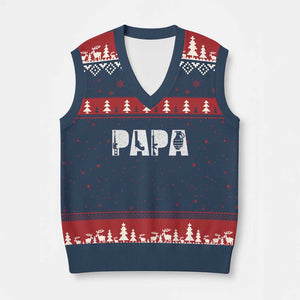 Proud Hunter Dad V-Neck Knit Sweater Vest Funny Hunting Lifestyle Fathers Day Gift TS12 Navy Red Print Your Wear