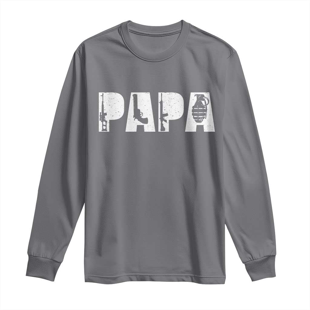 Proud Hunter Dad Long Sleeve Shirt Funny Hunting Lifestyle Fathers Day Gift TS12 Charcoal Print Your Wear