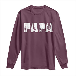 Proud Hunter Dad Long Sleeve Shirt Funny Hunting Lifestyle Fathers Day Gift TS12 Maroon Print Your Wear