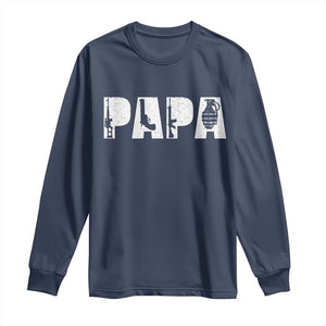 Proud Hunter Dad Long Sleeve Shirt Funny Hunting Lifestyle Fathers Day Gift TS12 Navy Print Your Wear