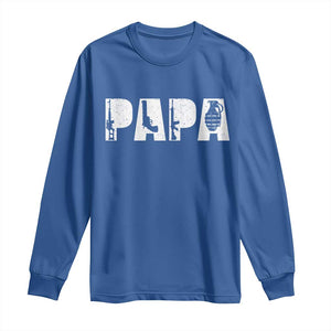 Proud Hunter Dad Long Sleeve Shirt Funny Hunting Lifestyle Fathers Day Gift TS12 Royal Blue Print Your Wear