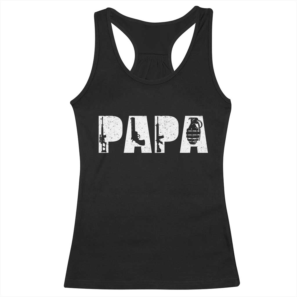 Proud Hunter Dad Racerback Tank Top Funny Hunting Lifestyle Fathers Day Gift TS12 Black Print Your Wear