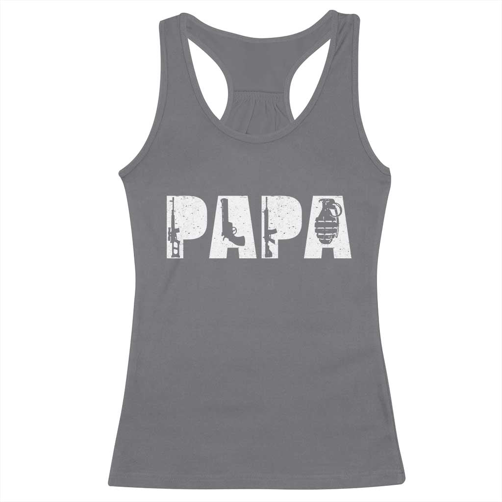 Proud Hunter Dad Racerback Tank Top Funny Hunting Lifestyle Fathers Day Gift TS12 Charcoal Print Your Wear