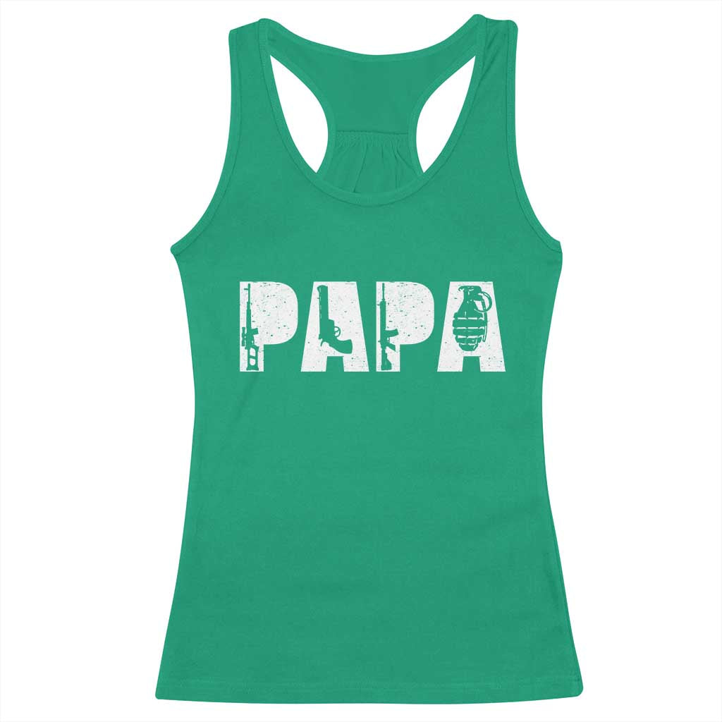 Proud Hunter Dad Racerback Tank Top Funny Hunting Lifestyle Fathers Day Gift TS12 Irish Green Print Your Wear