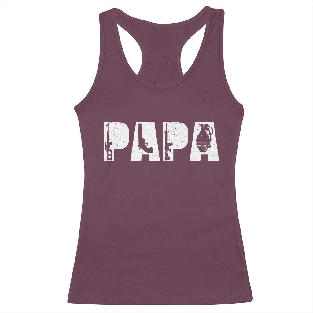 Proud Hunter Dad Racerback Tank Top Funny Hunting Lifestyle Fathers Day Gift TS12 Maroon Print Your Wear