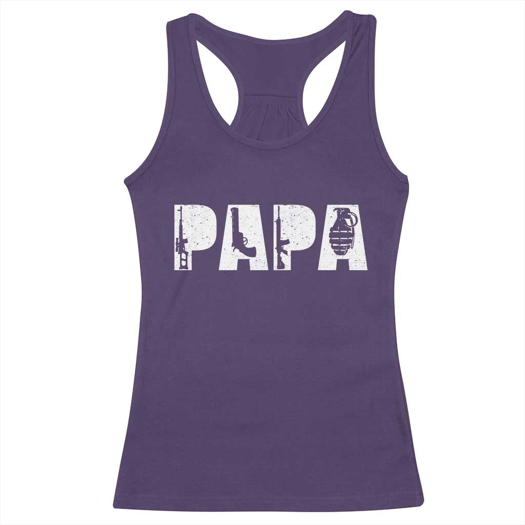 Proud Hunter Dad Racerback Tank Top Funny Hunting Lifestyle Fathers Day Gift TS12 Purple Print Your Wear
