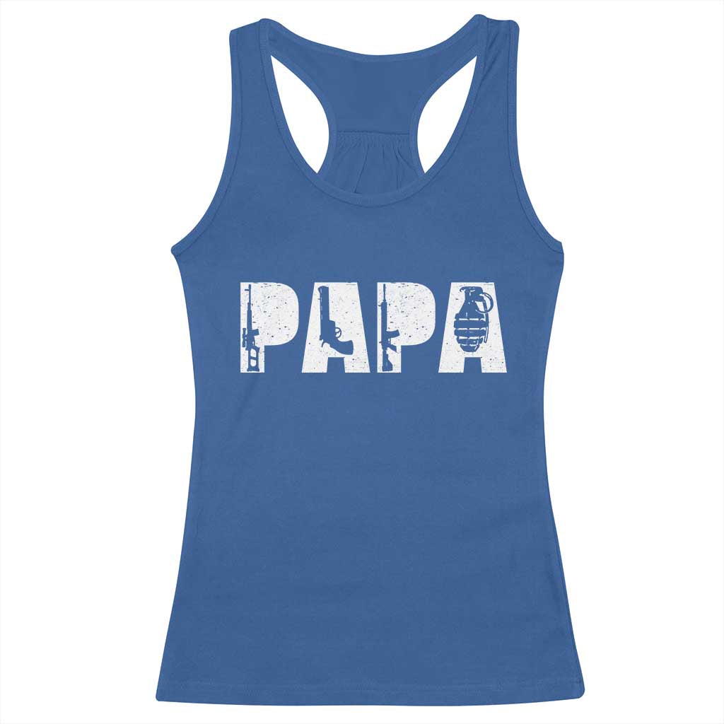Proud Hunter Dad Racerback Tank Top Funny Hunting Lifestyle Fathers Day Gift TS12 Royal Blue Print Your Wear
