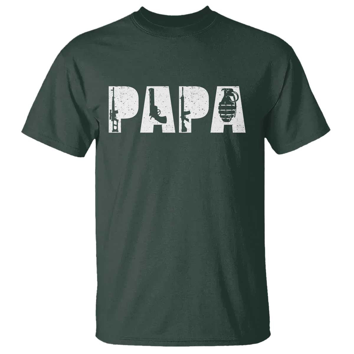 Proud Hunter Dad T Shirt Funny Hunting Lifestyle Fathers Day Gift TS12 Dark Forest Green Print Your Wear