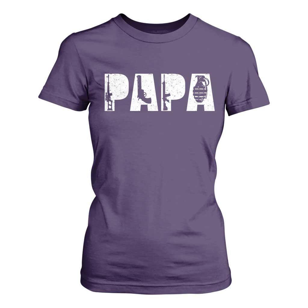 Proud Hunter Dad T Shirt For Women Funny Hunting Lifestyle Fathers Day Gift TS12 Purple Print Your Wear