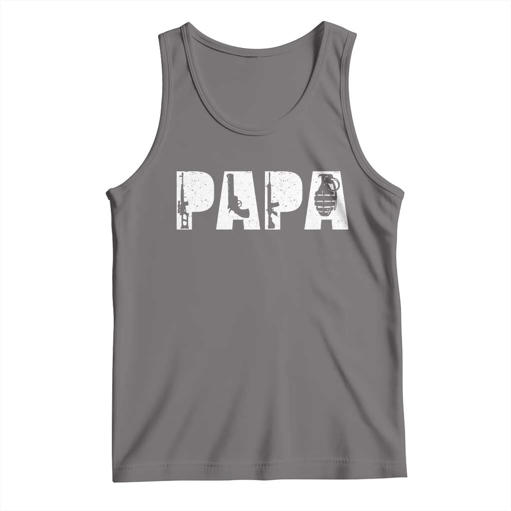 Proud Hunter Dad Tank Top Funny Hunting Lifestyle Fathers Day Gift TS12 Deep Heather Print Your Wear