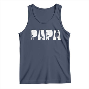 Proud Hunter Dad Tank Top Funny Hunting Lifestyle Fathers Day Gift TS12 Navy Print Your Wear
