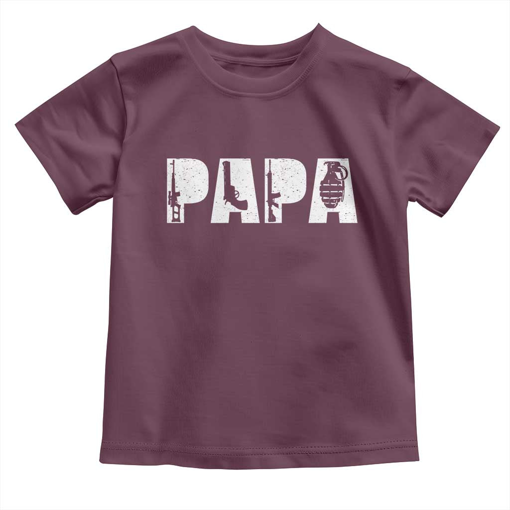 Proud Hunter Dad Toddler T Shirt Funny Hunting Lifestyle Fathers Day Gift TS12 Maroon Print Your Wear