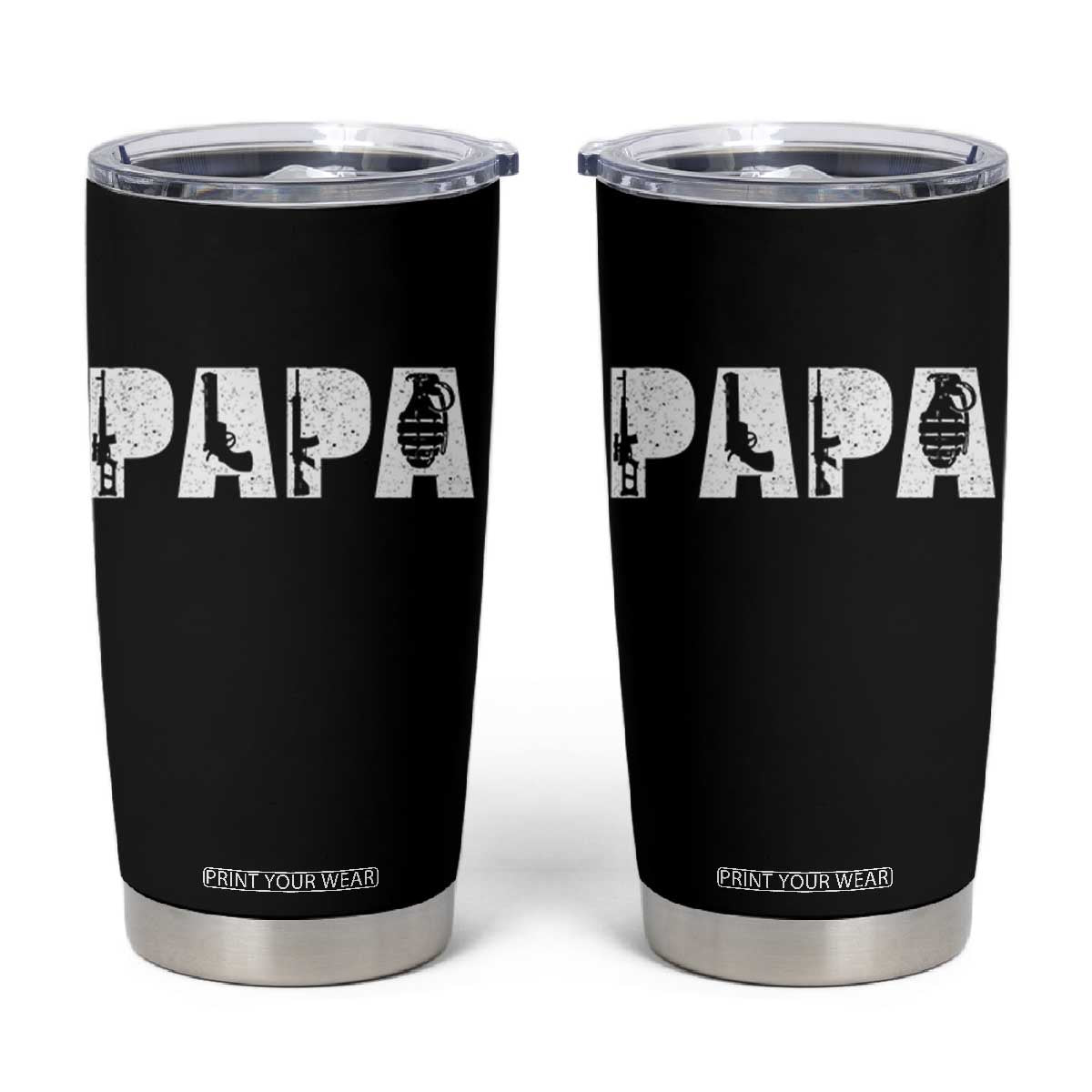 Proud Hunter Dad Tumbler Cup Funny Hunting Lifestyle Fathers Day Gift TS12 Black Print Your Wear