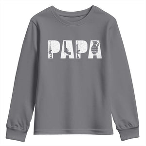 Proud Hunter Dad Youth Sweatshirt Funny Hunting Lifestyle Fathers Day Gift TS12 Charcoal Print Your Wear