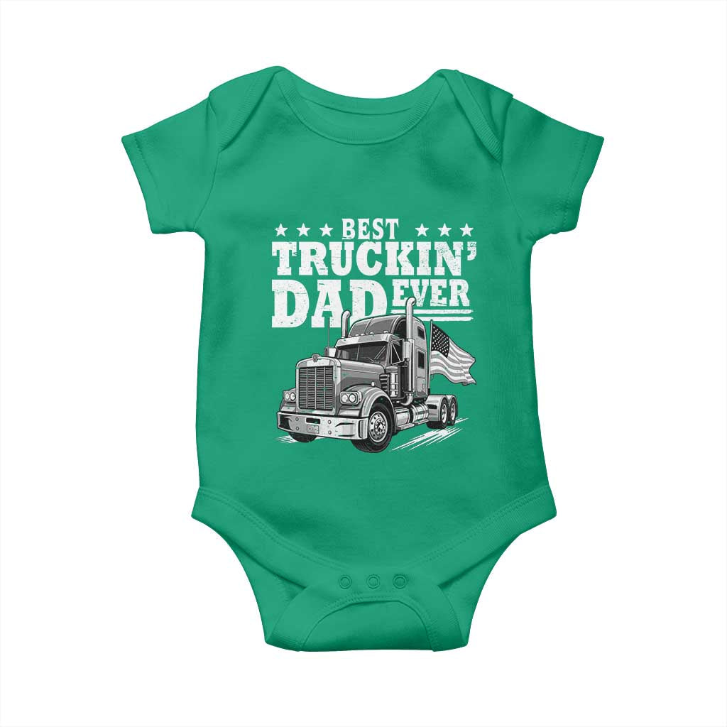 Best Truckin Dad Ever Baby Onesie Trucker Papa Fathers Day Gift TS12 Irish Green Print Your Wear