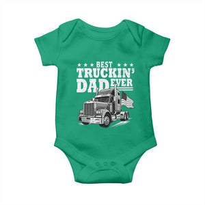 Best Truckin Dad Ever Baby Onesie Trucker Papa Fathers Day Gift TS12 Irish Green Print Your Wear