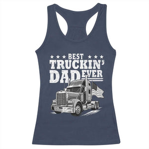 Best Truckin Dad Ever Racerback Tank Top Trucker Papa Fathers Day Gift TS12 Navy Print Your Wear