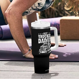 Best Truckin Dad Ever Tumbler With Handle Trucker Papa Fathers Day Gift TS12 Print Your Wear