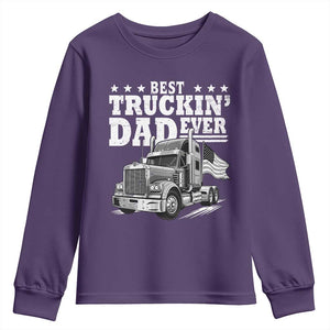 Best Truckin Dad Ever Youth Sweatshirt Trucker Papa Fathers Day Gift TS12 Purple Print Your Wear