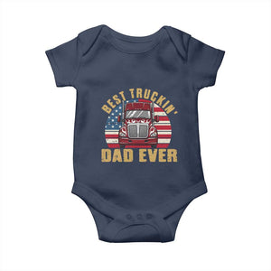 Best Truckin Dad Ever Baby Onesie Funny Driver Fathers Day Gift TS12 Navy Print Your Wear