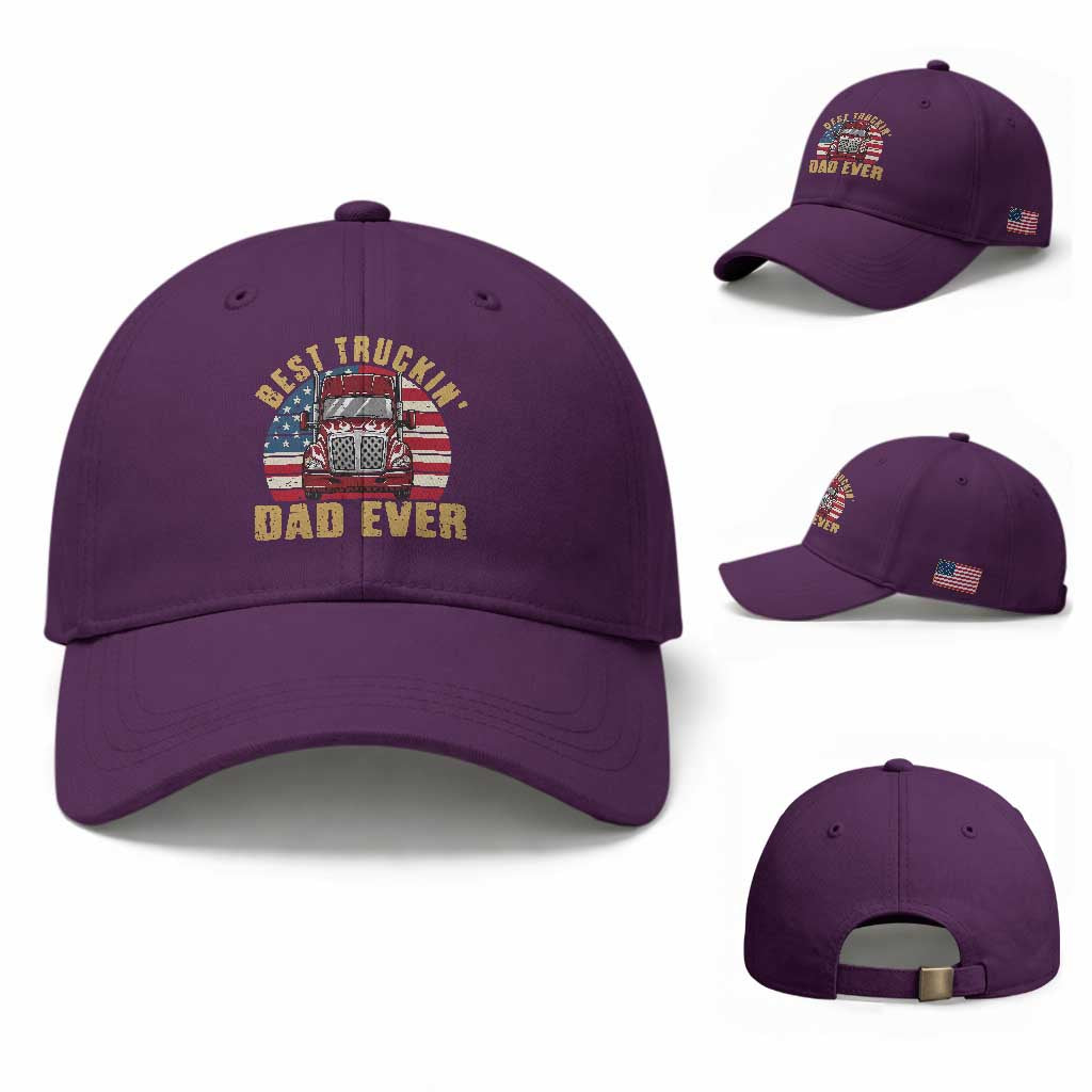 Best Truckin Dad Ever Baseball Cap Funny Driver Fathers Day Gift TS12 Baseball Cap Universal Fit Purple Print Your Wear