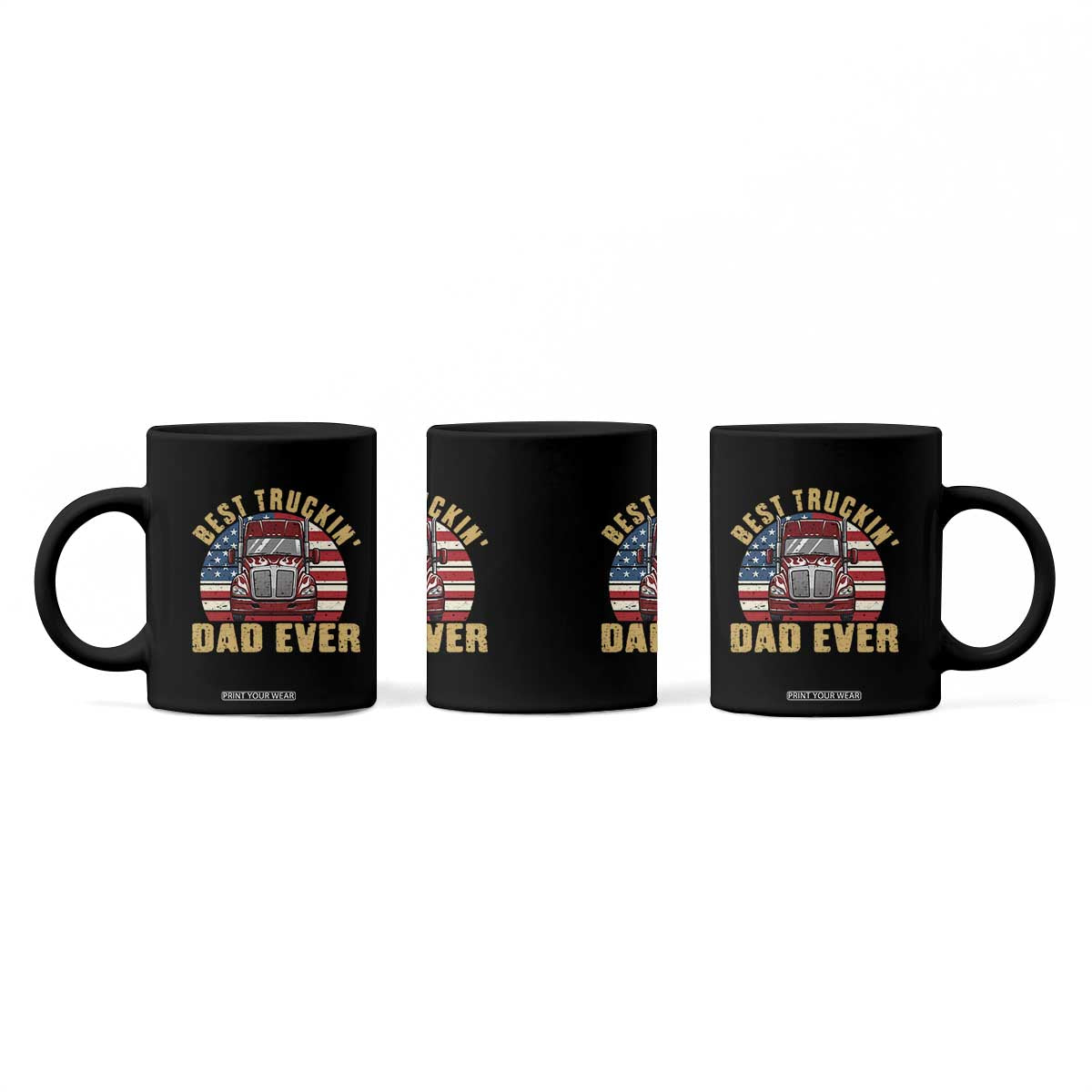 Best Truckin Dad Ever Coffee Mug Funny Driver Fathers Day Gift TS12 Print Your Wear