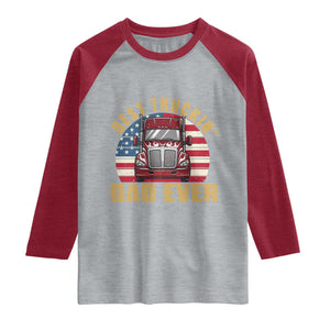 Best Truckin Dad Ever Raglan Shirt Funny Driver Fathers Day Gift TS12 Heather Gray Heather Red Print Your Wear