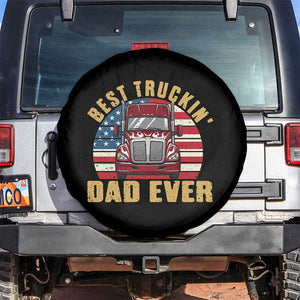 Best Truckin Dad Ever Spare Tire Cover Funny Driver Fathers Day Gift TS12 No hole Black Print Your Wear