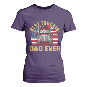 Best Truckin Dad Ever T Shirt For Women Funny Driver Fathers Day Gift TS12 Purple Print Your Wear