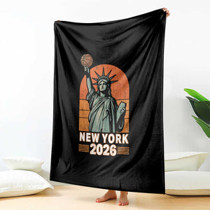 Vintage Statue Of Liberty Basketball Throw Blanket New York Sports Lover