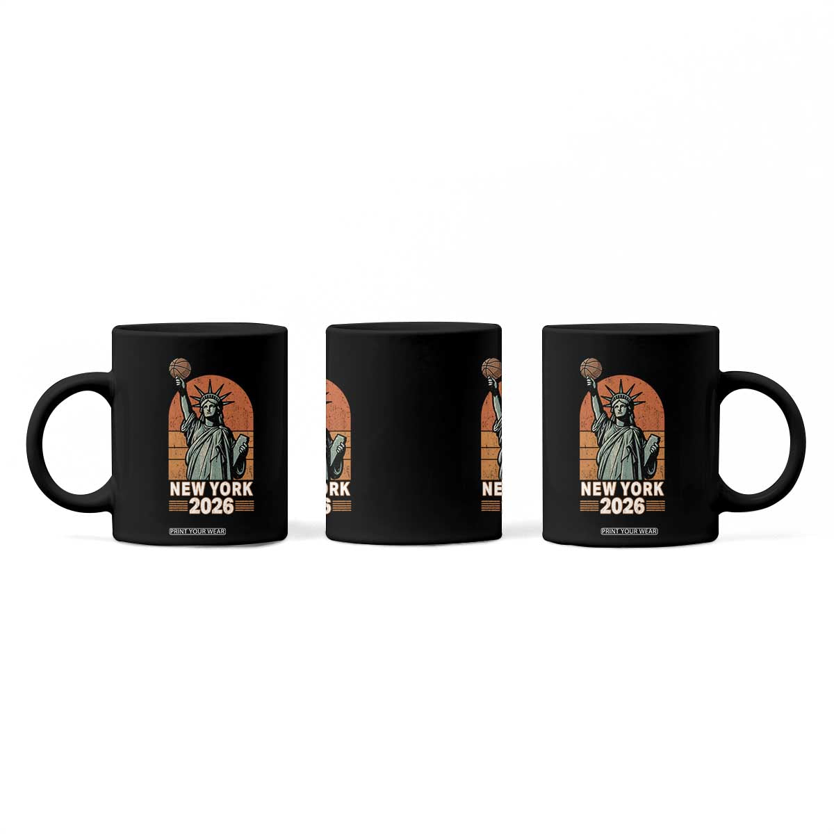 Vintage Statue Of Liberty Basketball Coffee Mug New York Sports Lover