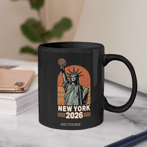 Vintage Statue Of Liberty Basketball Coffee Mug New York Sports Lover