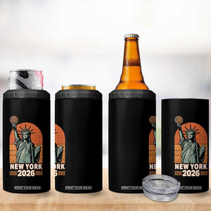 Vintage Statue Of Liberty Basketball 4 in 1 Can Cooler Tumbler New York Sports Lover