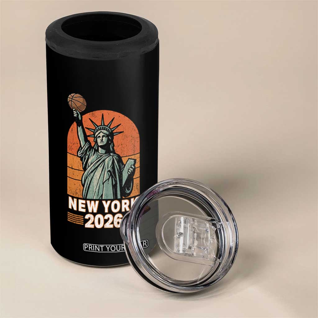 Vintage Statue Of Liberty Basketball 4 in 1 Can Cooler Tumbler New York Sports Lover