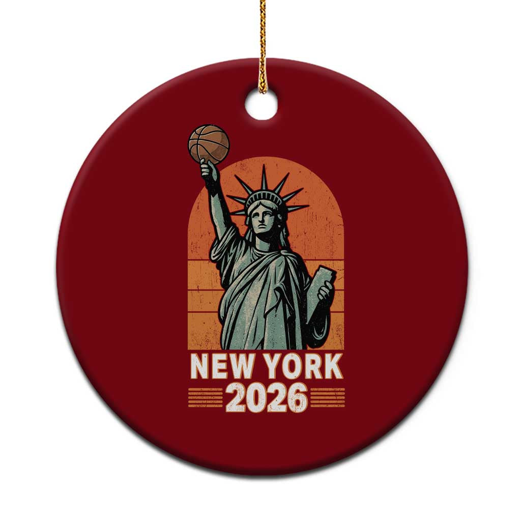 Vintage Statue Of Liberty Basketball Ceramic Ornament New York Sports Lover TS12 1pc Red Print Your Wear