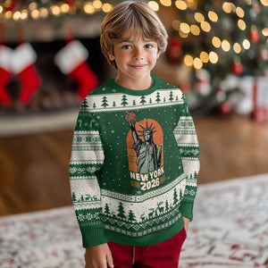 Vintage Statue Of Liberty Basketball Ugly Christmas Sweater New York Sports Lover