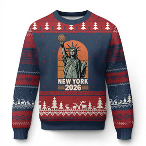 Vintage Statue Of Liberty Basketball Ugly Christmas Sweater New York Sports Lover