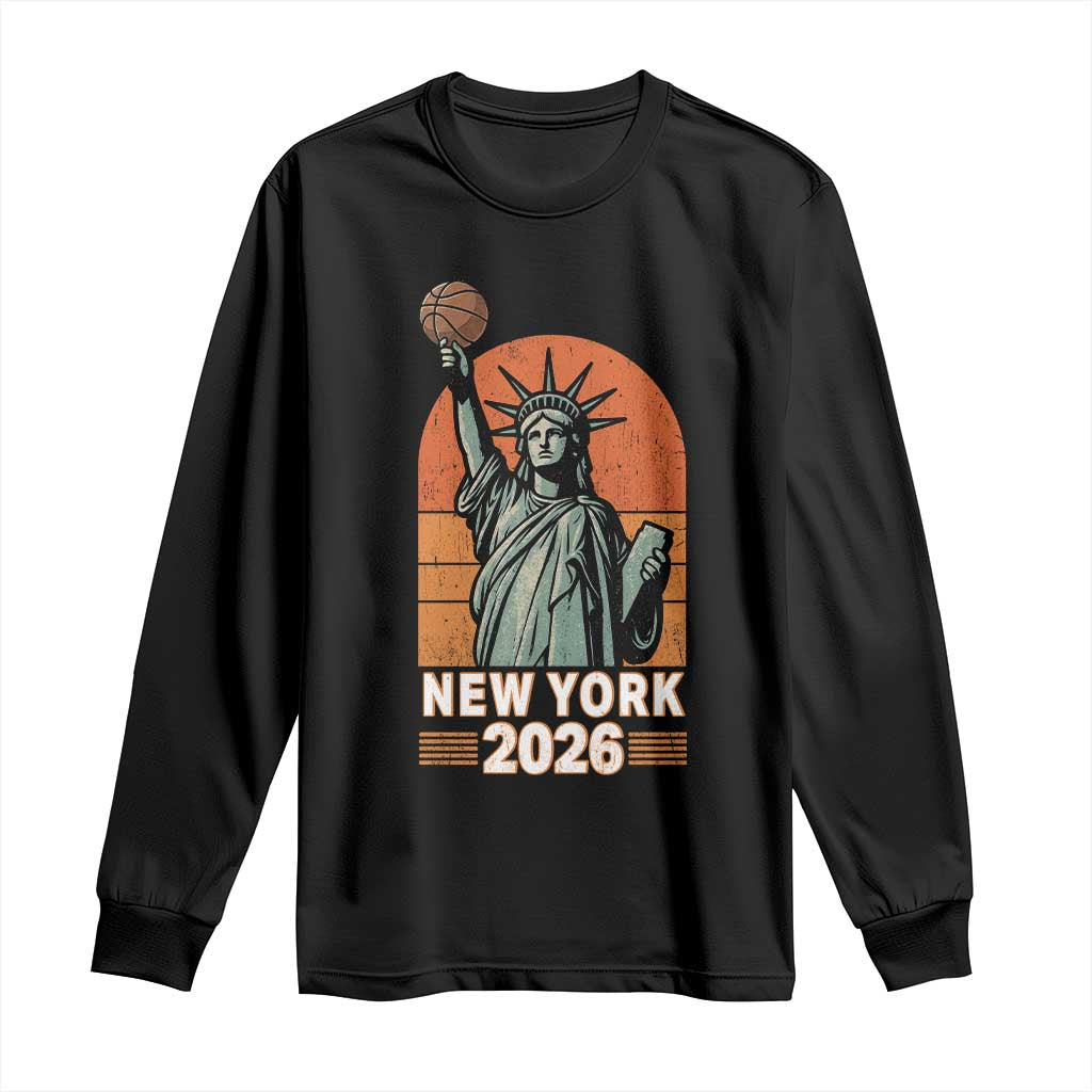 Vintage Statue Of Liberty Basketball Long Sleeve Shirt New York Sports Lover