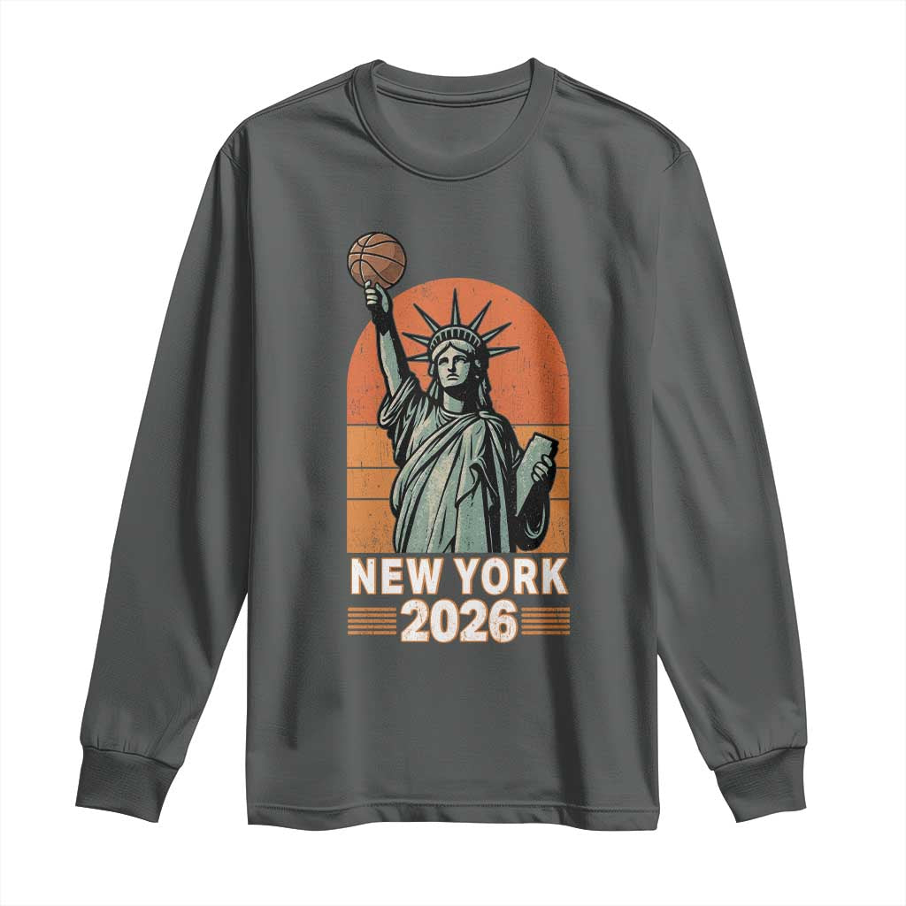 Vintage Statue Of Liberty Basketball Long Sleeve Shirt New York Sports Lover
