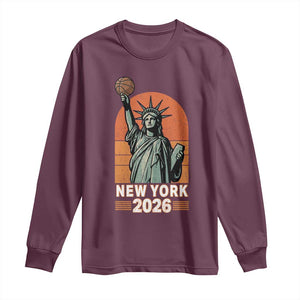 Vintage Statue Of Liberty Basketball Long Sleeve Shirt New York Sports Lover
