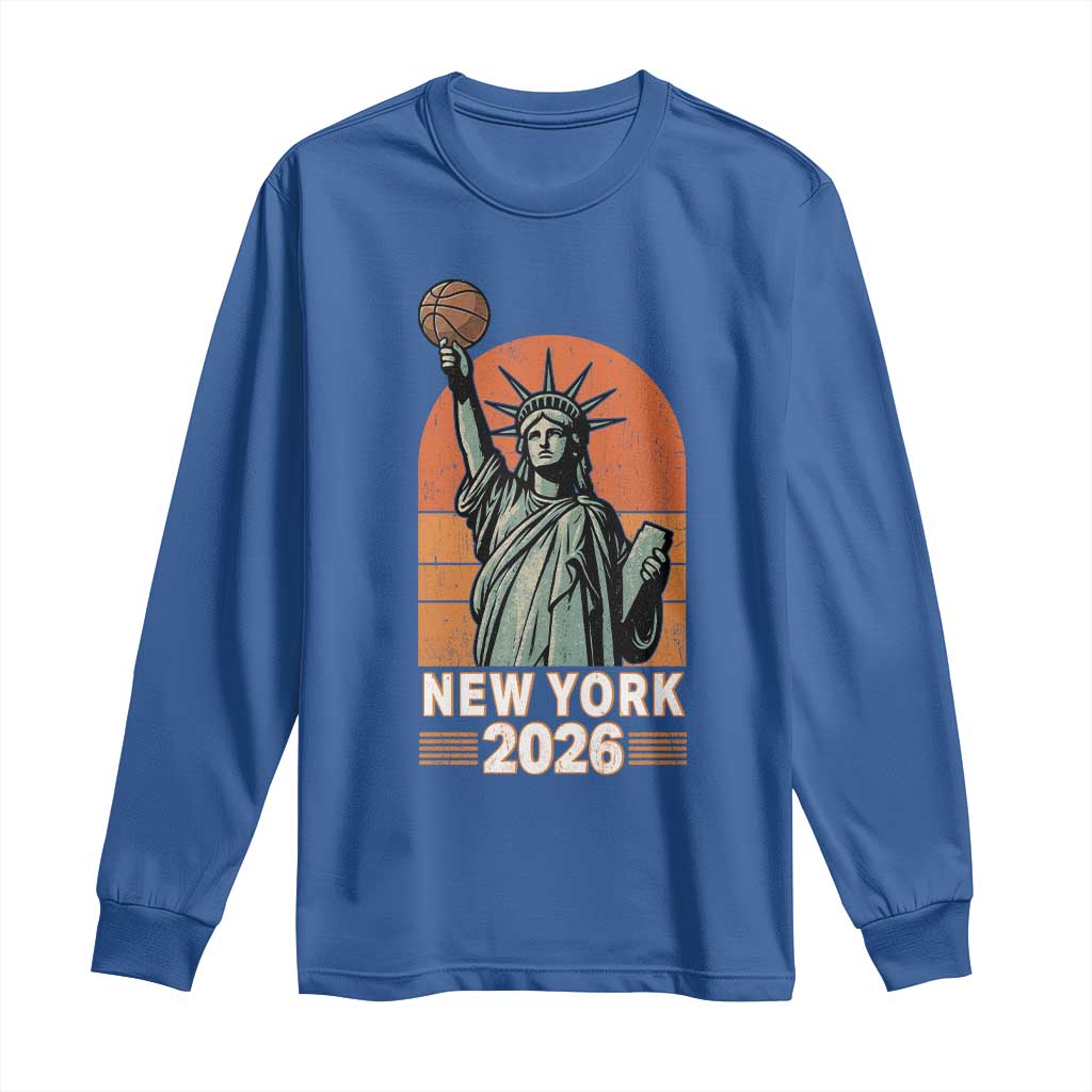 Vintage Statue Of Liberty Basketball Long Sleeve Shirt New York Sports Lover