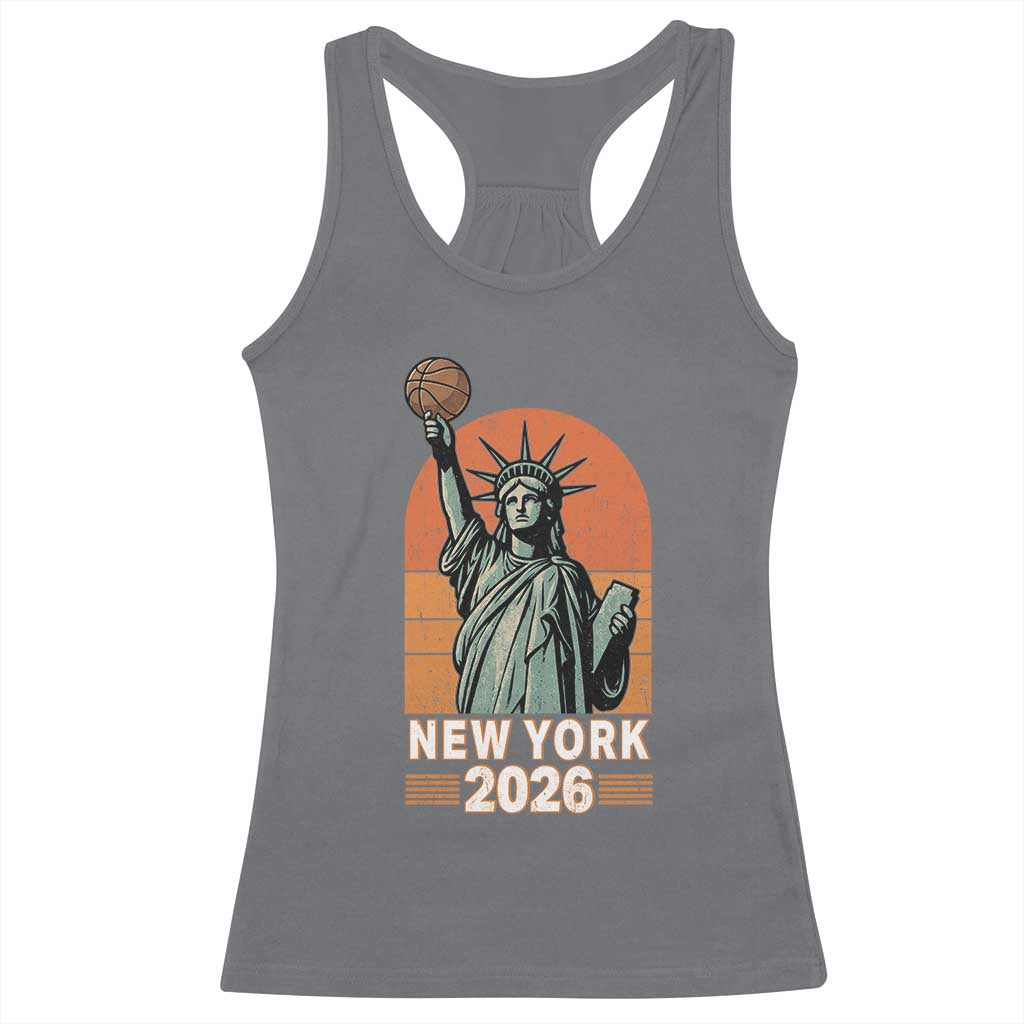 Vintage Statue Of Liberty Basketball Racerback Tank Top New York Sports Lover