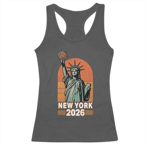 Vintage Statue Of Liberty Basketball Racerback Tank Top New York Sports Lover