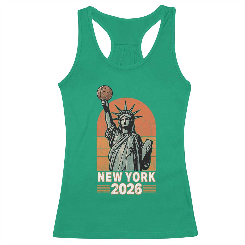 Vintage Statue Of Liberty Basketball Racerback Tank Top New York Sports Lover