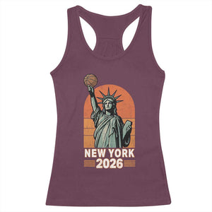 Vintage Statue Of Liberty Basketball Racerback Tank Top New York Sports Lover