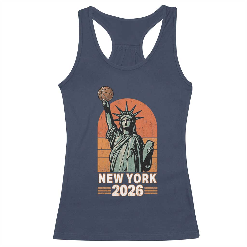 Vintage Statue Of Liberty Basketball Racerback Tank Top New York Sports Lover