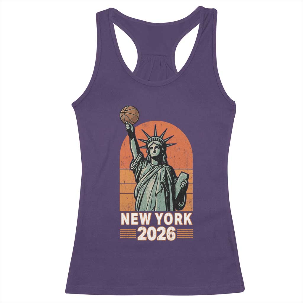 Vintage Statue Of Liberty Basketball Racerback Tank Top New York Sports Lover