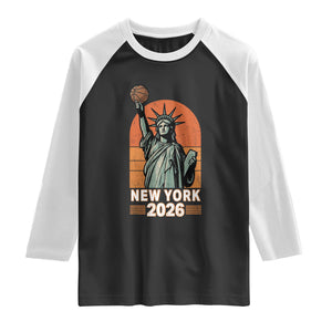 Vintage Statue Of Liberty Basketball Raglan Shirt New York Sports Lover