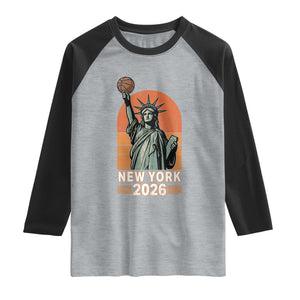 Vintage Statue Of Liberty Basketball Raglan Shirt New York Sports Lover