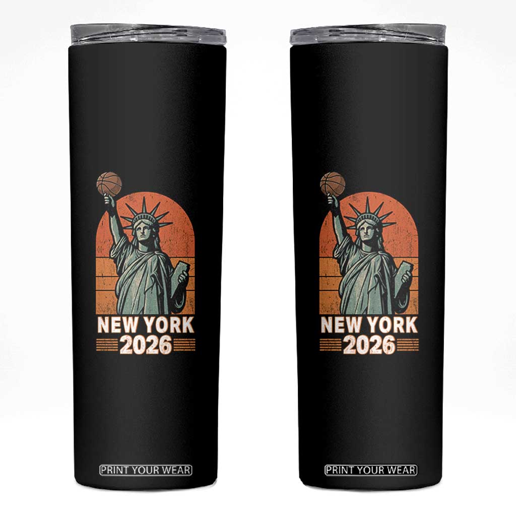 Vintage Statue Of Liberty Basketball Skinny Tumbler New York Sports Lover TS12 Black Print Your Wear